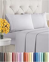 Vista 66 de Juego de sábanas de 4 piezas de tamaño matrimonial, sábanas extrasuaves, transpirables y refrescantes, sábanas duraderas de lujo para mujeres