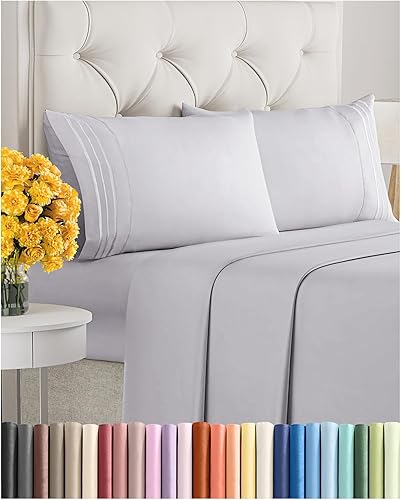Miniatura 66 de Juego de sábanas de 4 piezas de tamaño matrimonial, sábanas extrasuaves, transpirables y refrescantes, sábanas duraderas de lujo para mujeres