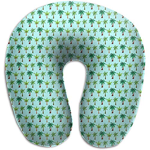 DJNGN Soporte Redondo en Forma de U del Cuello/de la Cabeza de la Almohada del Viaje de la Palmera del paraíso