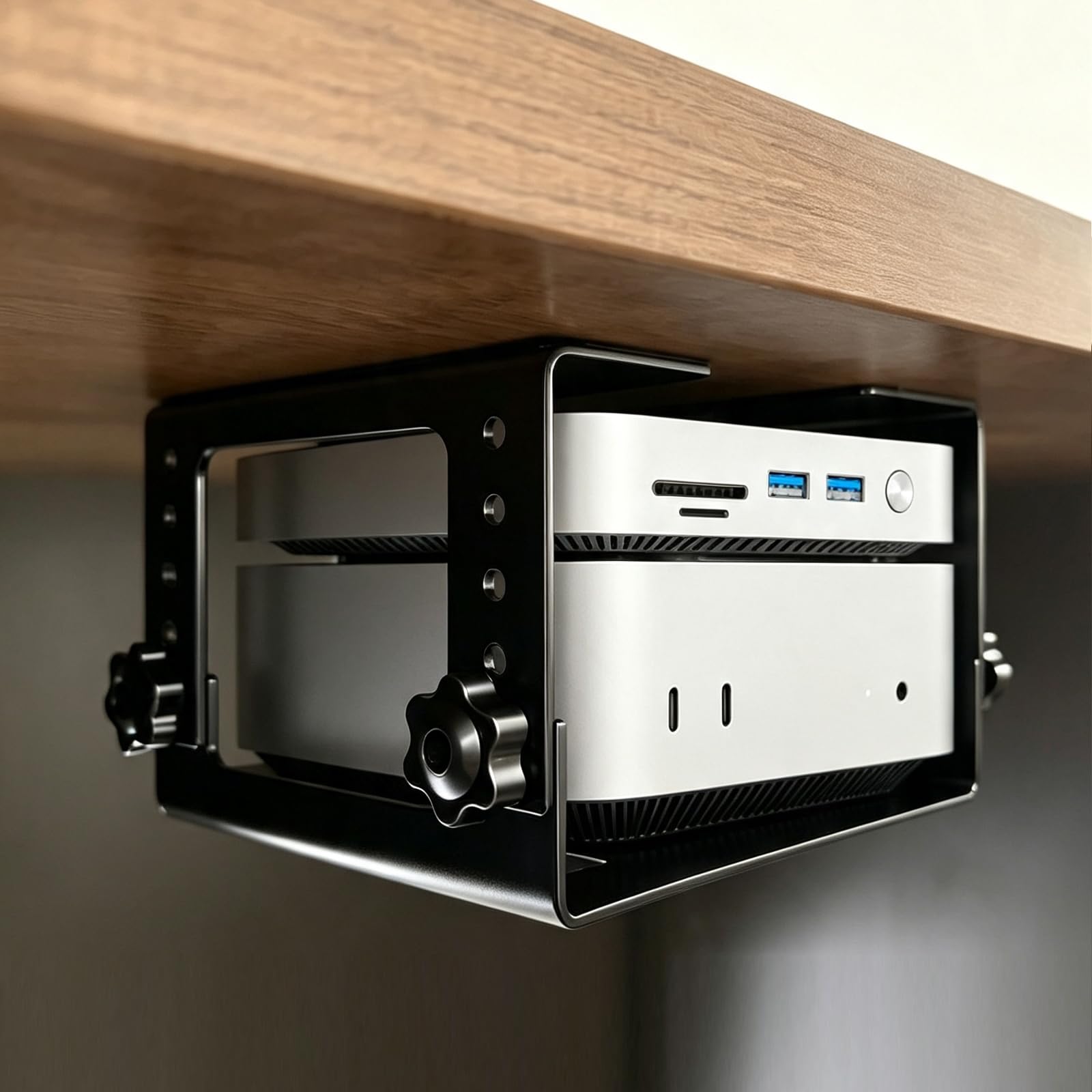 Supporto da tavolo per mini PC, regolabile in altezza a 5 livelli (da 3,6 | Adatto per console di gioco, lettori multimediali, interfaccia audio, sistema UPS per qualsiasi altro dispositivo spesso da