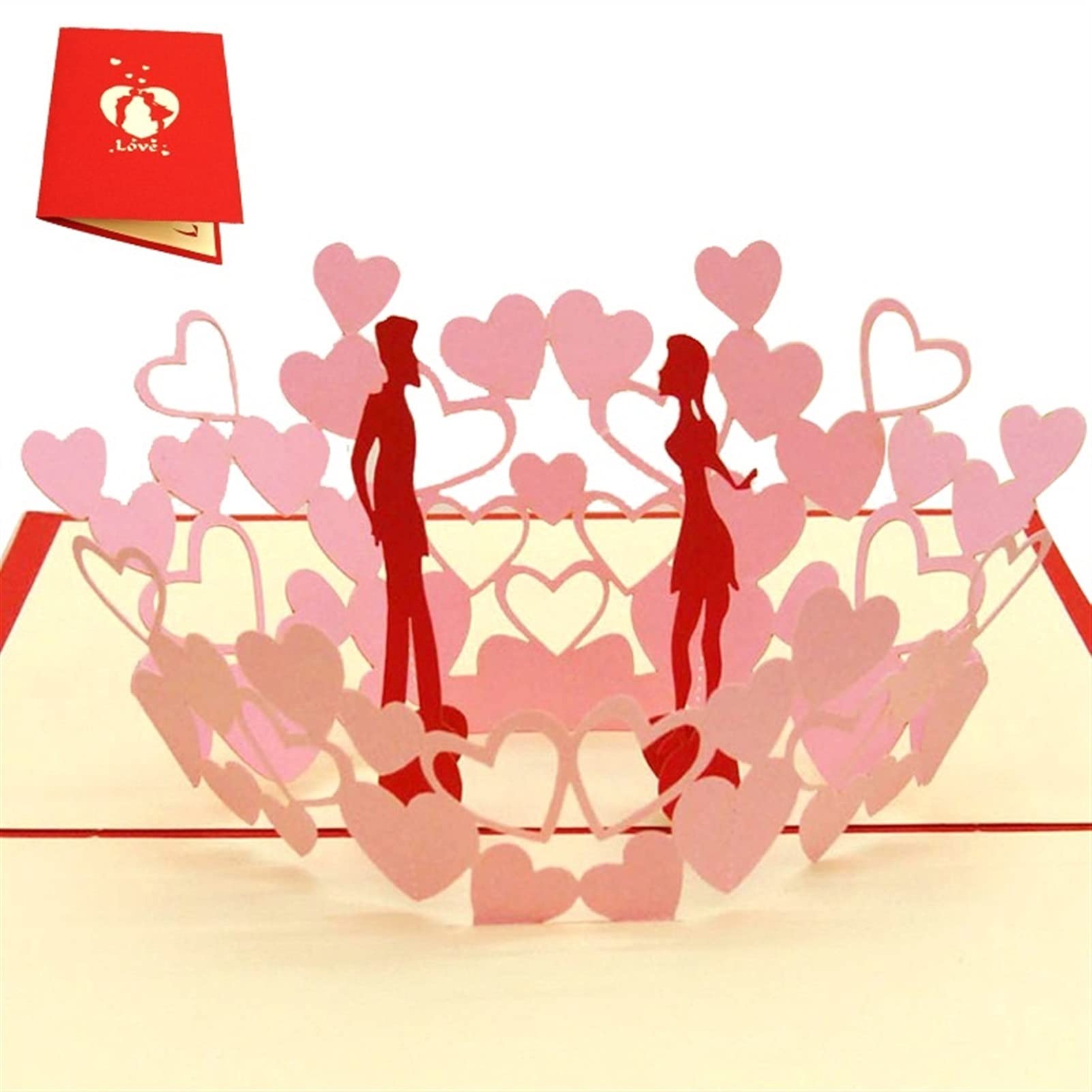 Geburtstagskarten Überraschungsgeschenk hochwertiger 3D-Pop HOCH Hochzeitseinladung Grußkarten Geschenke für Valentinstag Hochzeitstag-Geburtstags-Party-Postkarten Geburtstagskarte