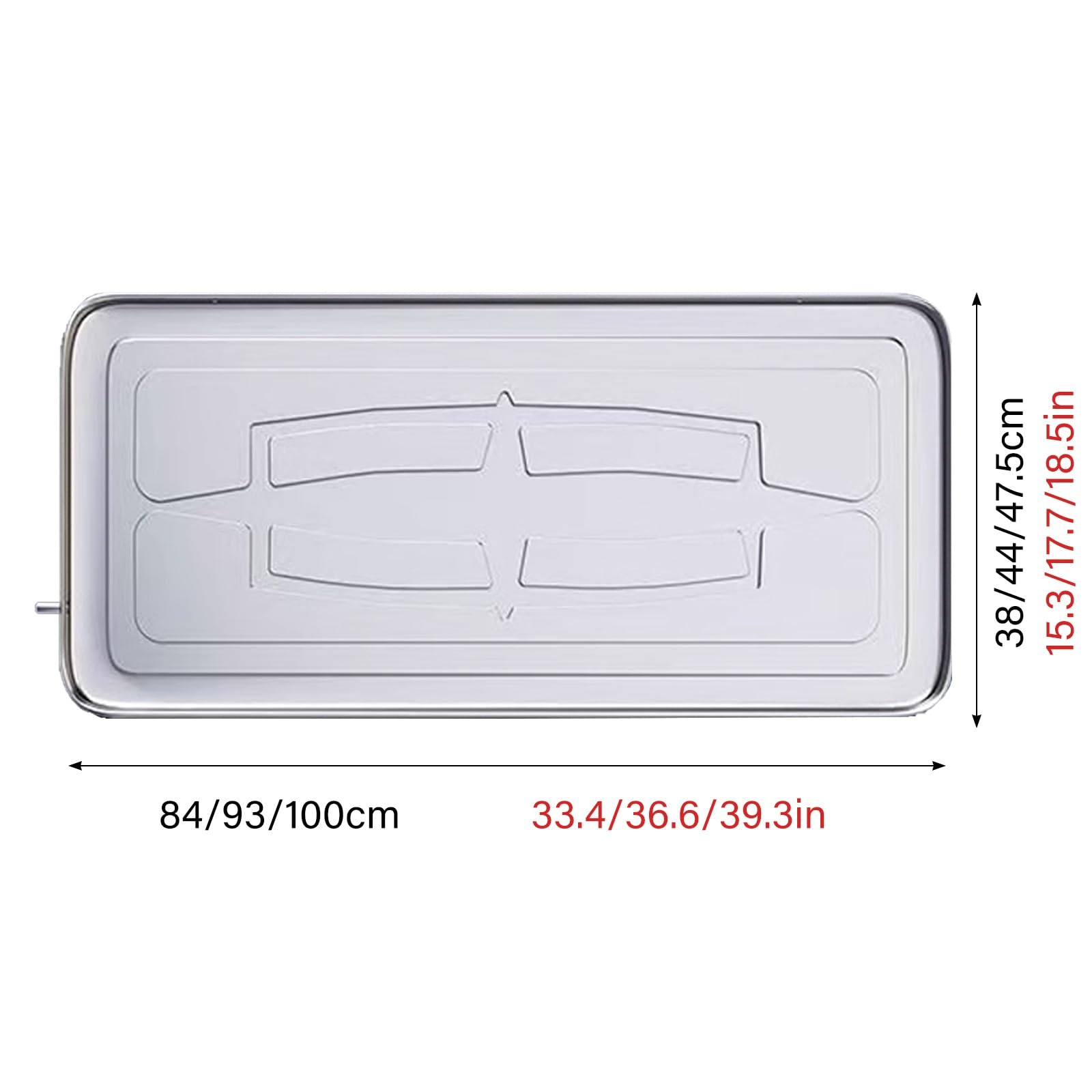 Bandeja para Aire Acondicionado Fabricado En Acero Inoxidable 304 Incluye Un Tubo de Agua de 300cm Aire Acondicionado Bandeja para Unidades de Interior/Exterior(100cm*47cm)