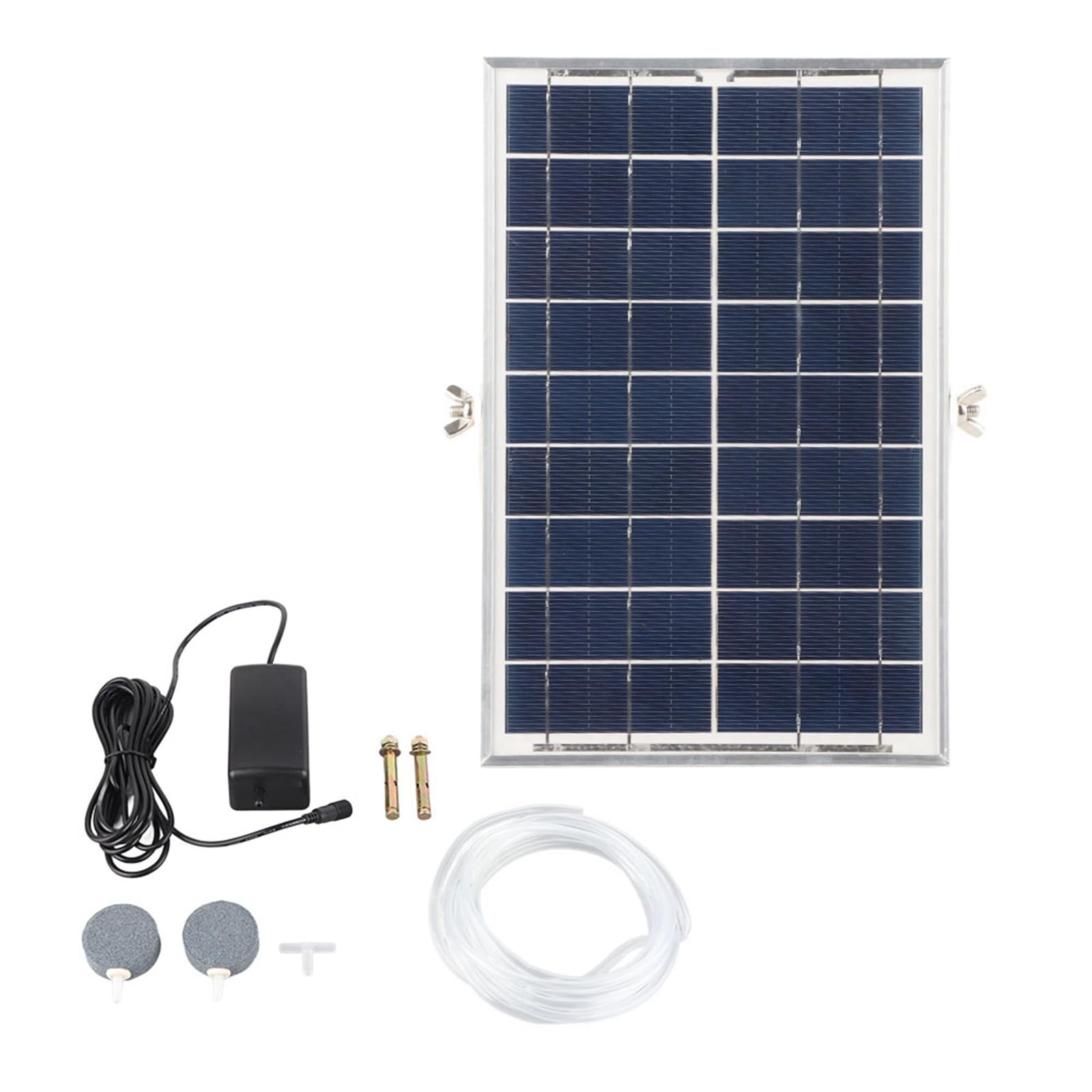 Qcwwy Aquarium-Luftpumpe, Solarbetriebener Oxygenator, 3 Modi, Super Leise, Aquarium-Wasser-Sauerstoffpumpe, Luftpumpe, Pool-Teich-Sauerstoffbelüfter für Outdoor-Angeln, Hydrokultur-Wasser