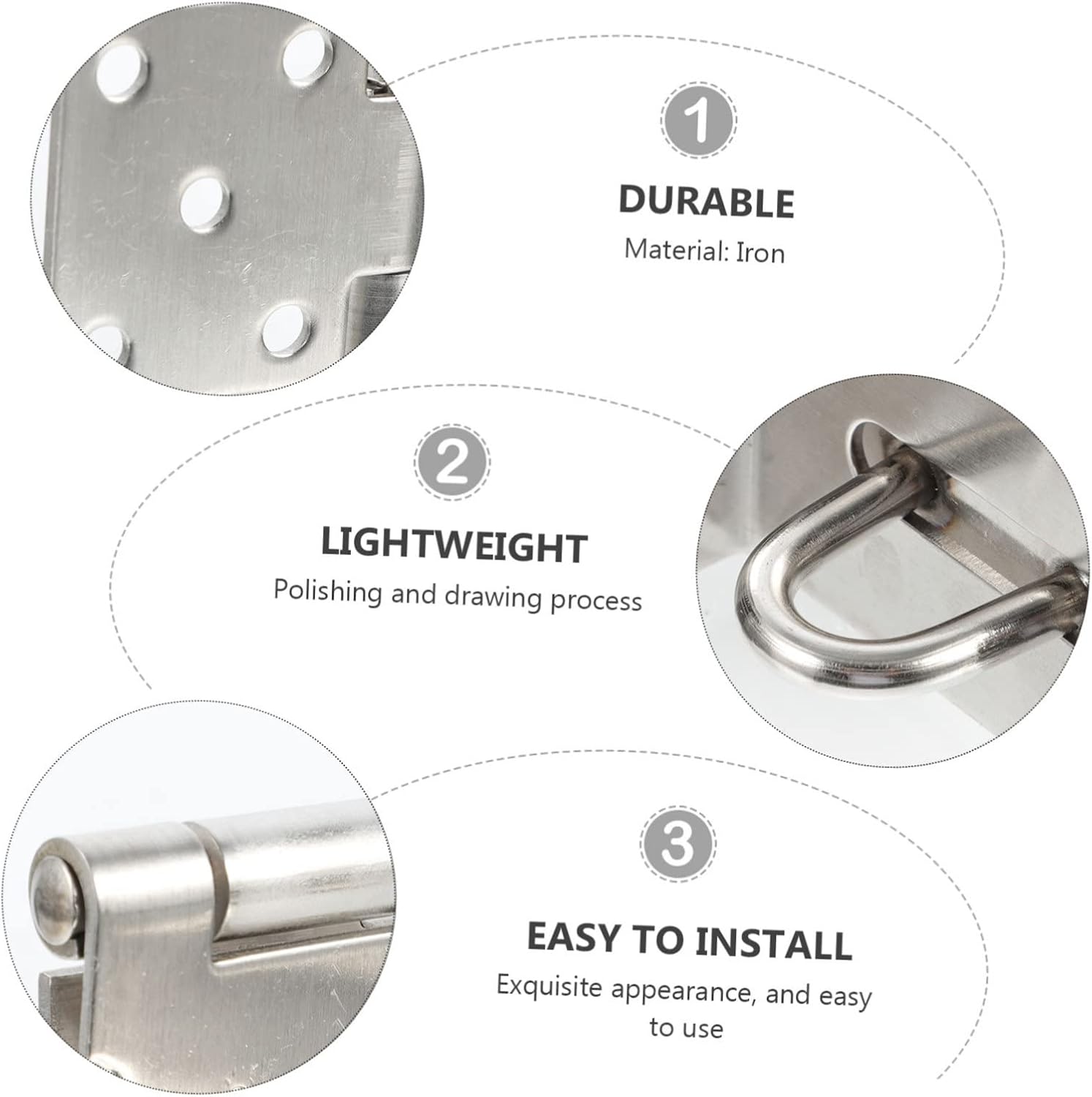 2Pcs Buckle gate Clasp Lock 90 Degree Angle 90 Degree Padlock hasp Right Angle hasp and Staple Cabinet Lock latches gate hasp Sliding gate Stainless Steel Furniture Sliding Door