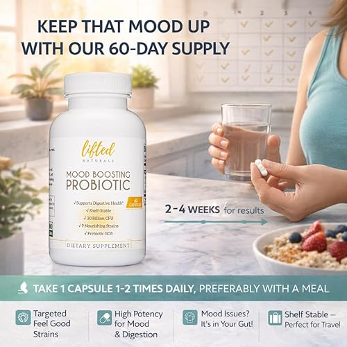 Miniatura 5 de Probiotics 30 mil millones de UFC – Suplemento estimulante del estado de ánimo con prebióticos y probióticos para mujeres y hombres – Suministro de