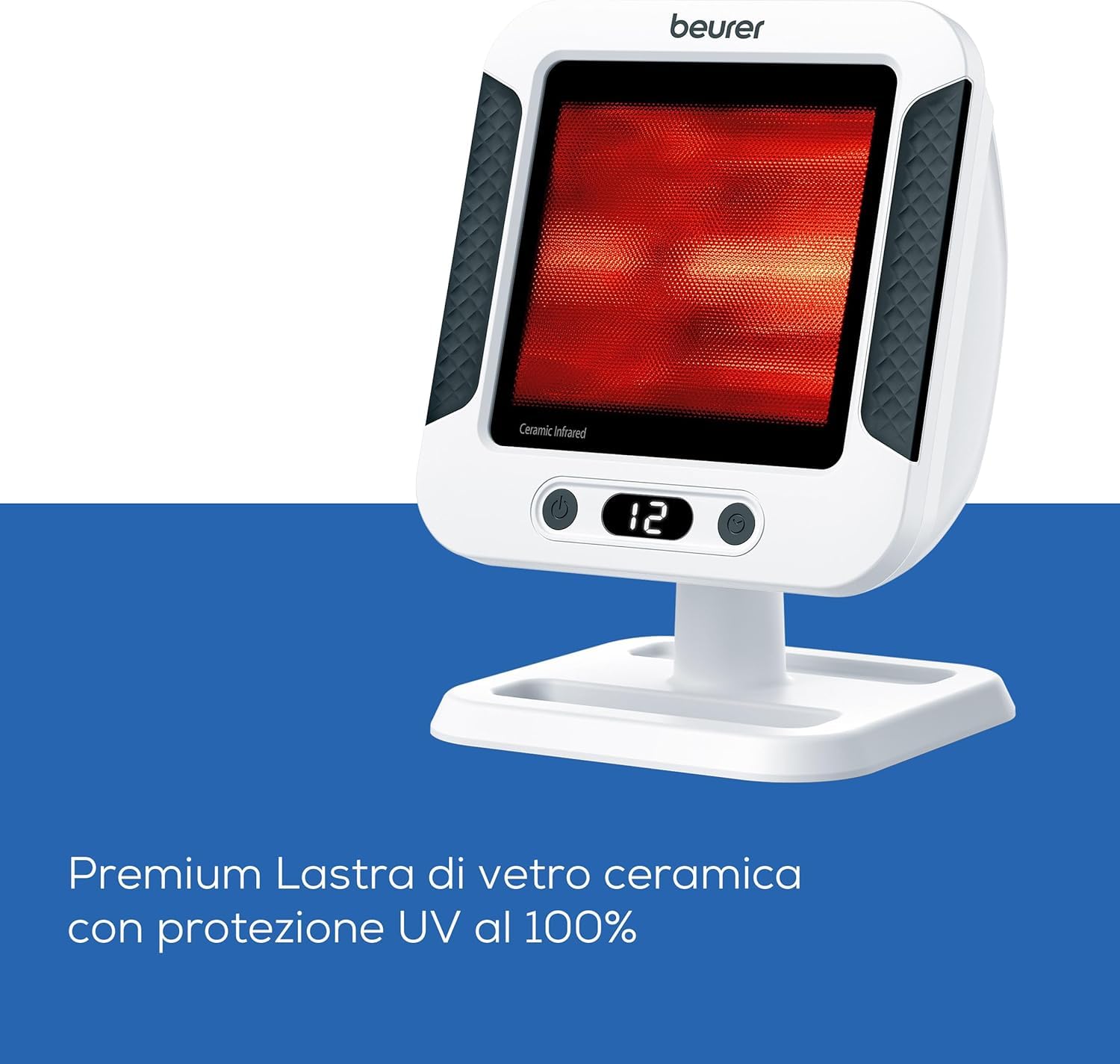 Beurer Lampada Termica a Raggi Infrarossi Il 60 XL con Timer, Spegnimento Automatico e Copertura In Vetroceramica per Calore Benefico che Può Aiutare ad Alleviare Raffreddori e Contratture Muscolari