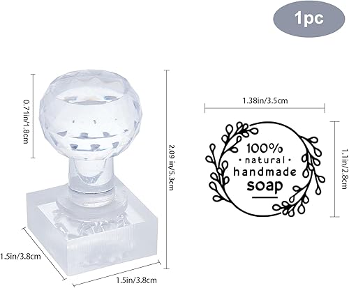 Miniatura 3 de PH PandaHall Sello de jabón hecho a mano, sello de jabón de palabras en relieve con asa, sello de capítulo de jabón, sello de impresión acrílico