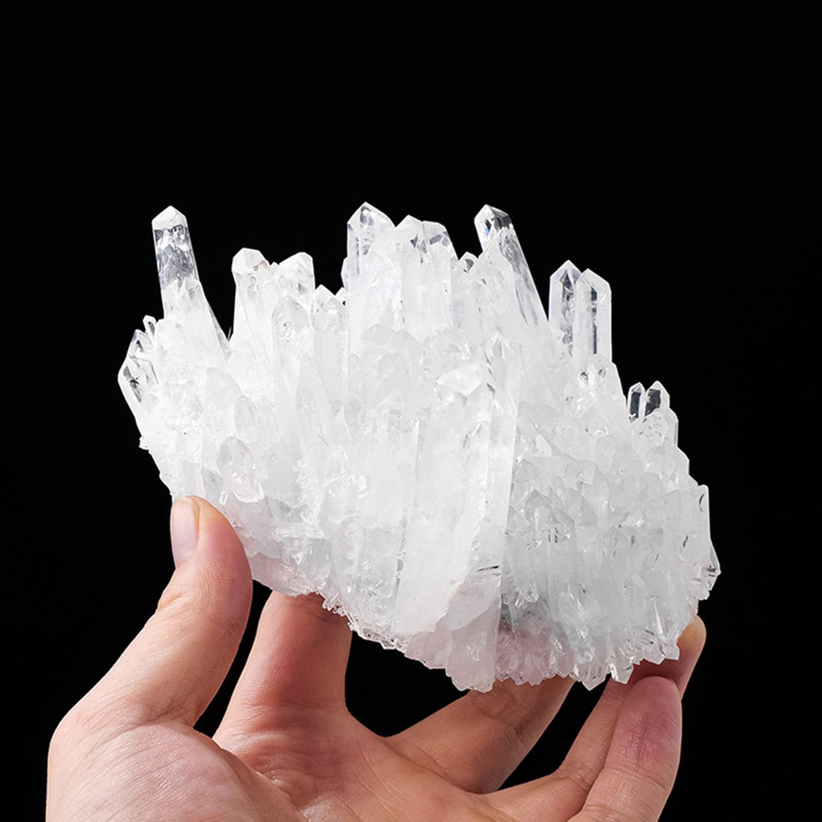 XWFNQSF 1pc Nature Crystal Cluster Ornament Clear Quartz Crystal Large Cluster Geode Raw Stone White Crystals Rock Divination Gifts Decor,300~400g