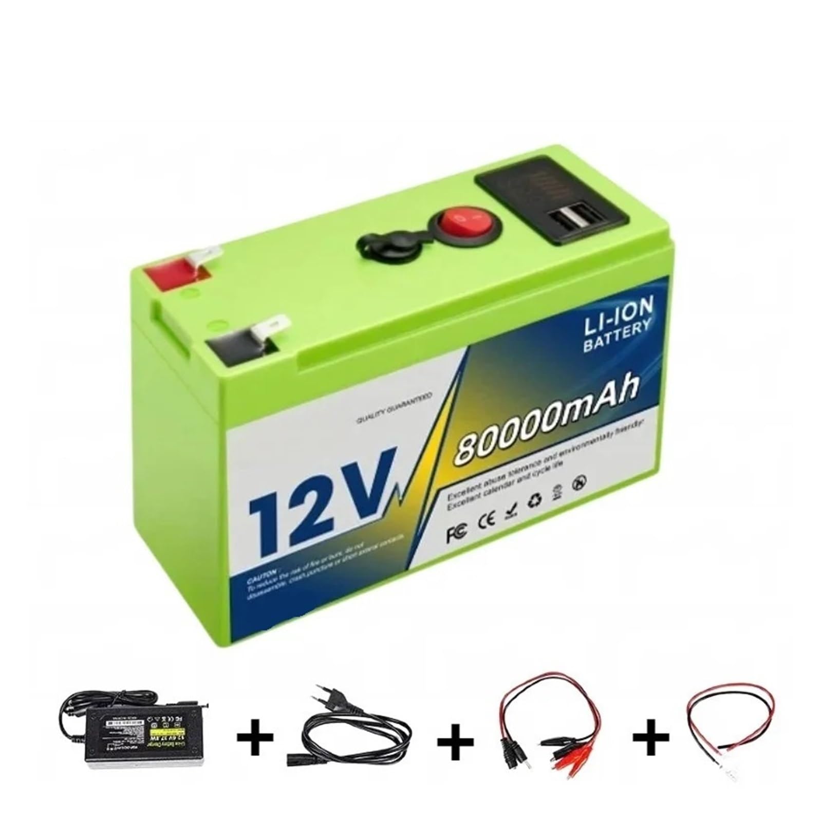 Batteria A Ciclo Profondo Batteria Al Litio 12V 200Ah LiFePO4 | BMS integrato applicabile all'UPS adatto for macchinine giocattolo for bambini(1pcs 80000mAh-1)