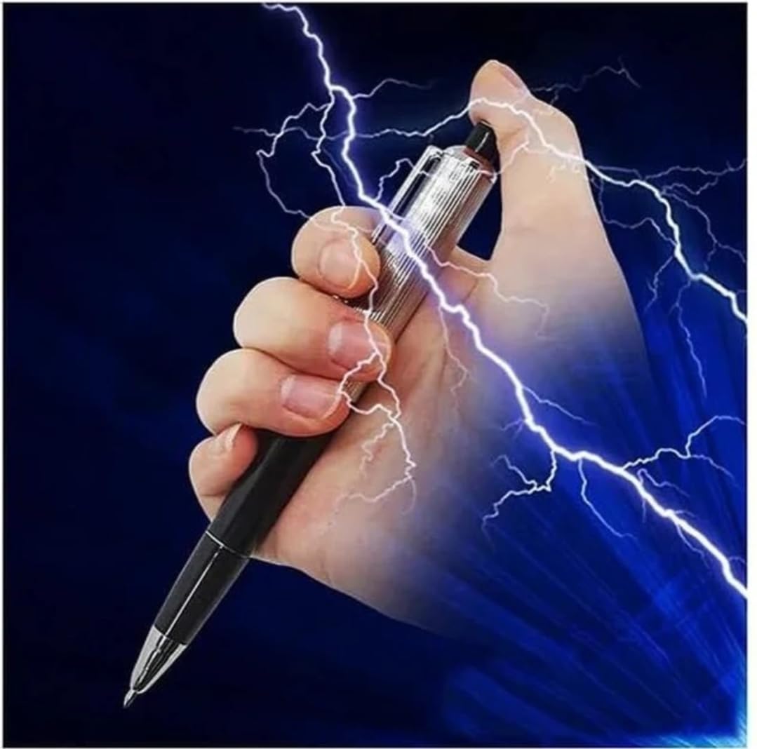 Shocking Electric Prank Pen, Funny Gag Toy for Kids and All Age Groups, Silver and Black-image-36