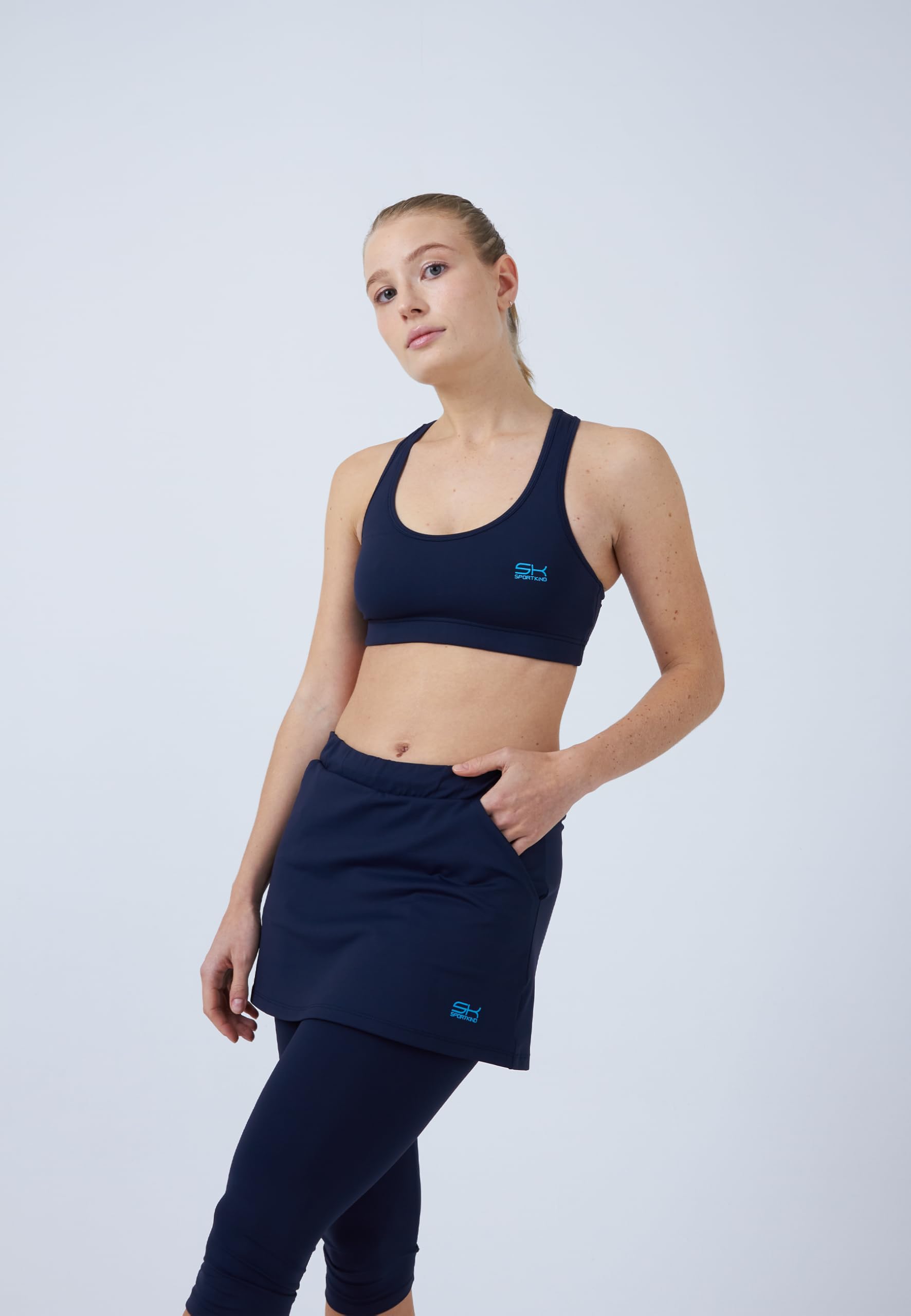 Sports Skapri 2 en 1 pour filles et femmes avec poches, taille réglable, léger, respirant, protection solaire UPF 50+