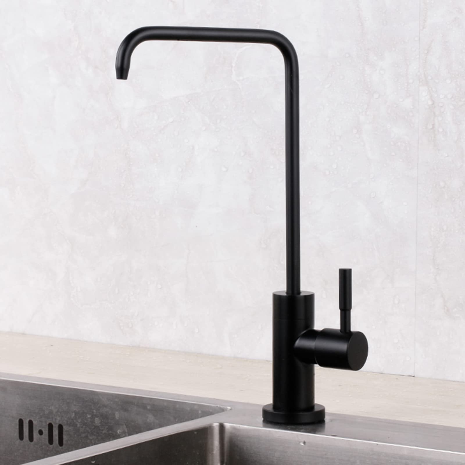 Grifo de Osmosis Inversa Acero Inoxidable Solo Agua Fría Grifo Agua Potable Cocina-Negro