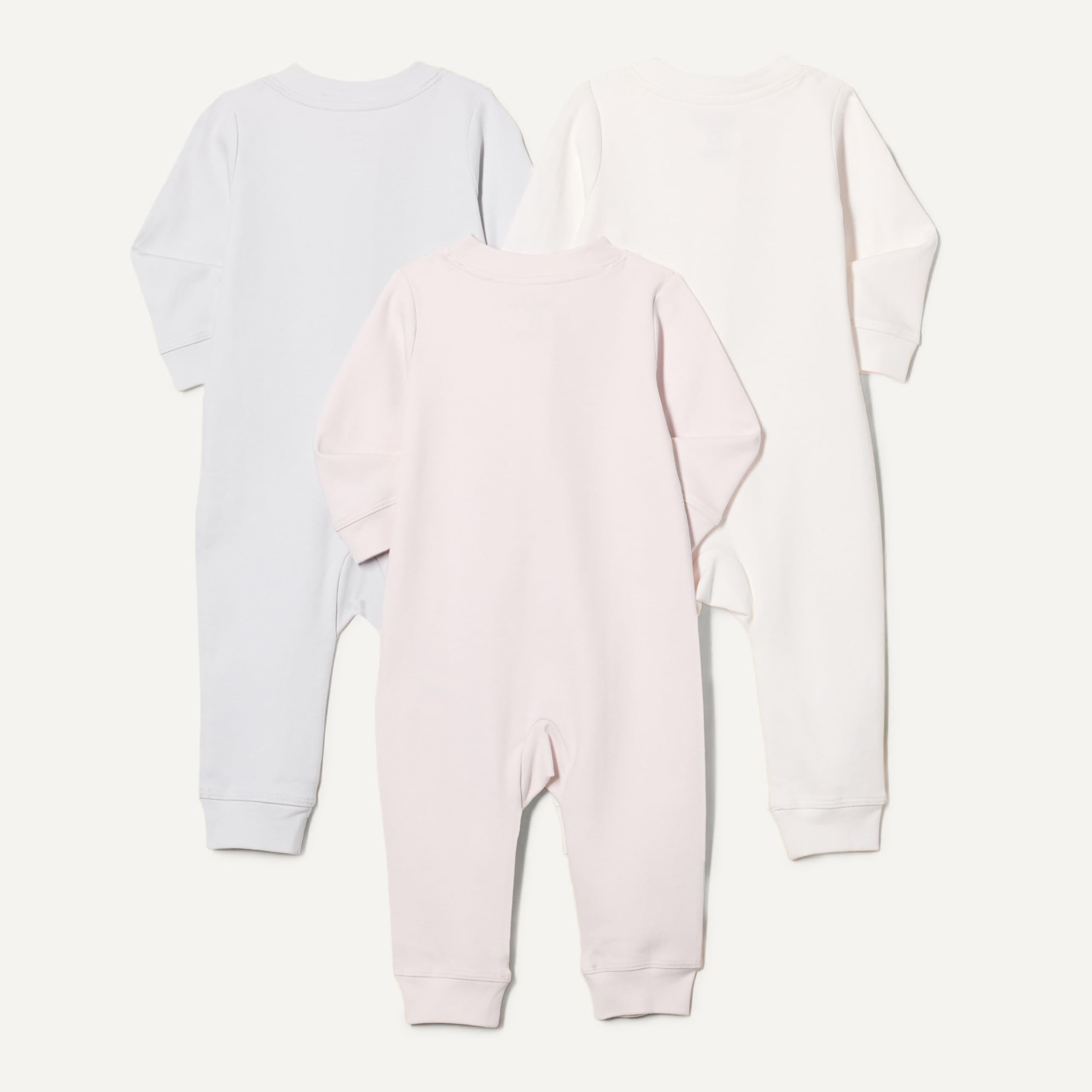 Amazon Essentials Pelele sin Pies de Algodón con Cremallera en La Parte Delantera Unisex Bebés, Pack de 3