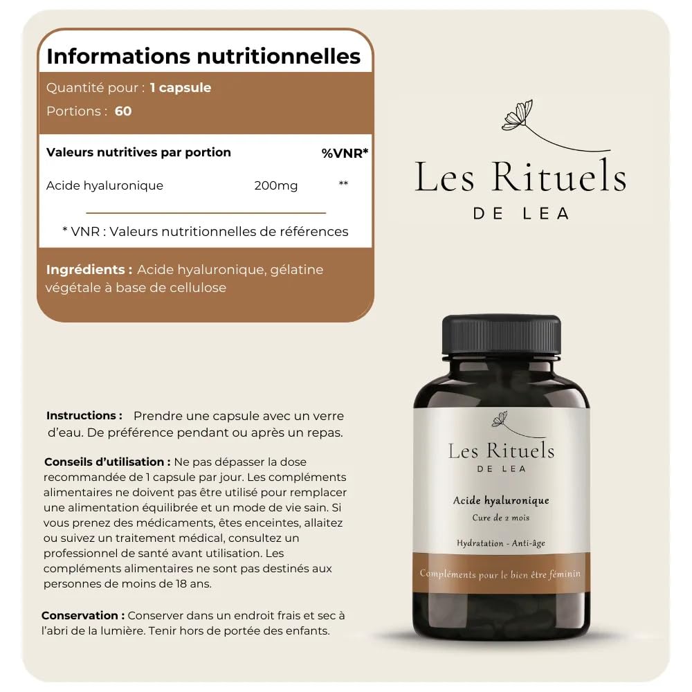 Ácido hialurónico en cápsulas – Biodisponible y concentrado – 500 mg