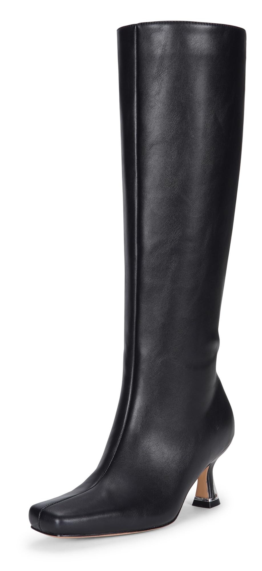 Vepose Knee High Boots for Women with Kitten Low Heel Tall Fashion Square Toe Long Dressy Boots Casual