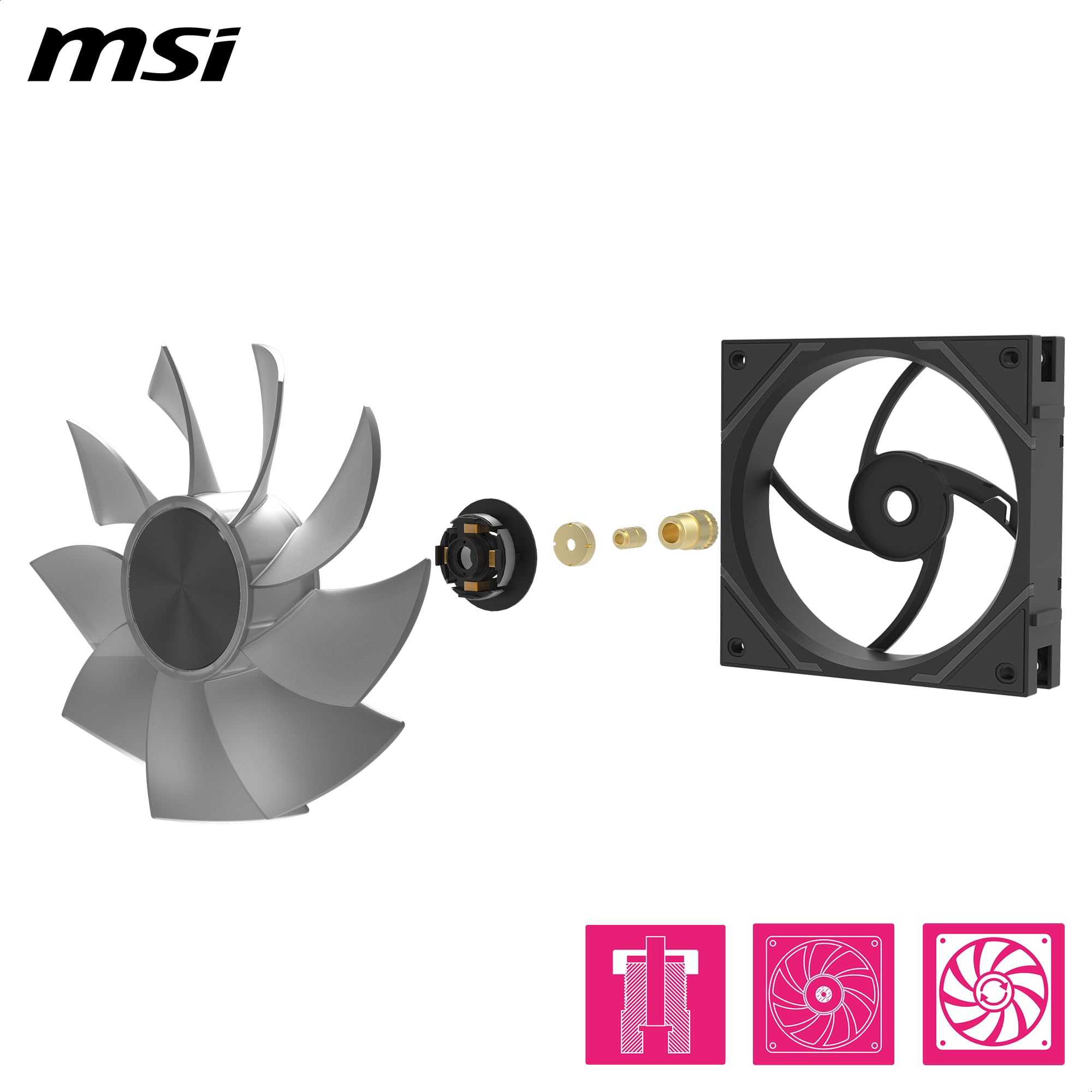 Amazon.com: MSI MPG EZ120R ARGB WHITE-3W Fan - 120mm ARGB Fan
