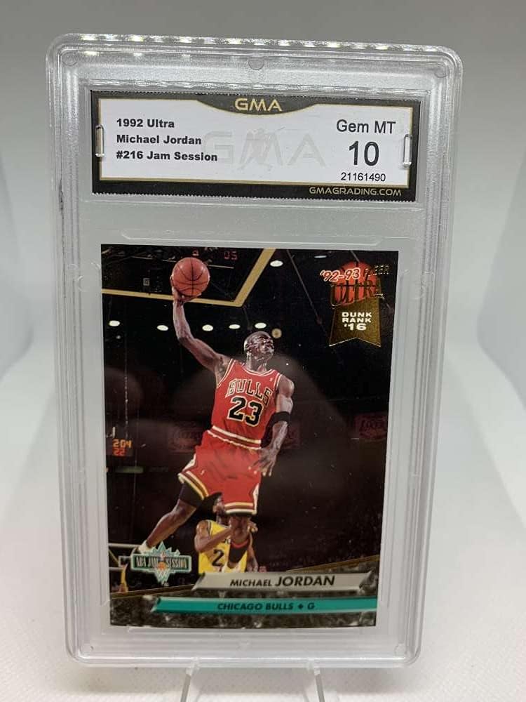GMA Graded Gem Mint 10 21161490 1992-93 Ultra #216 Michael Jordan Chicago Bulls Jam Session Professionally Graded Basketball Card
