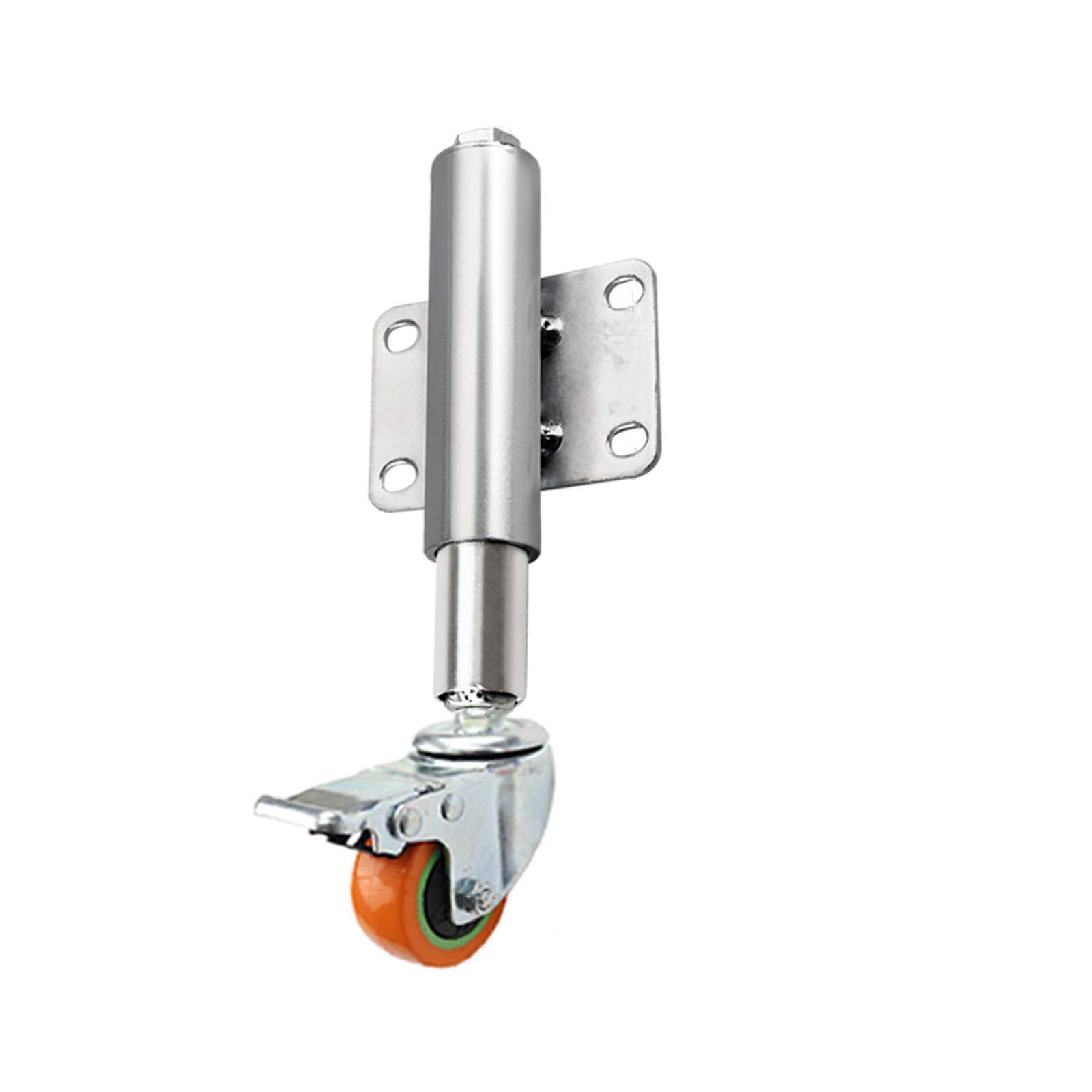 ITTRUH Spring Gate Wheels,Spring Loaded Gate Swivel Caster Fence Polyurethane Wear-Resistant Silent Wheel,Height Adjustable 30/60mm(Brake,60mm)