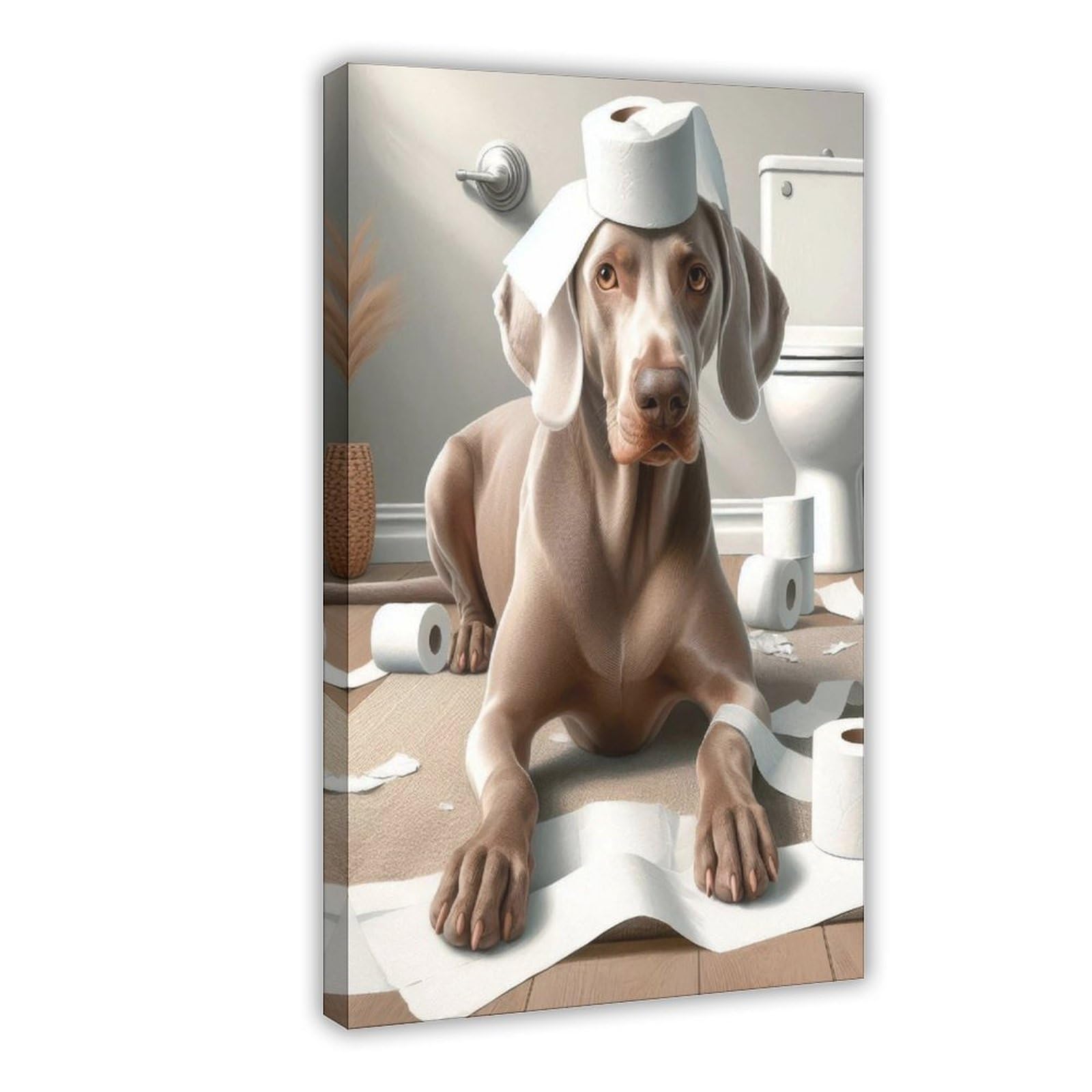 BNCEDJK Weimaraner Bathroom Canvas Poster Bedroom Decor Landscape Decor Gift 12x18inch(30x45cm)