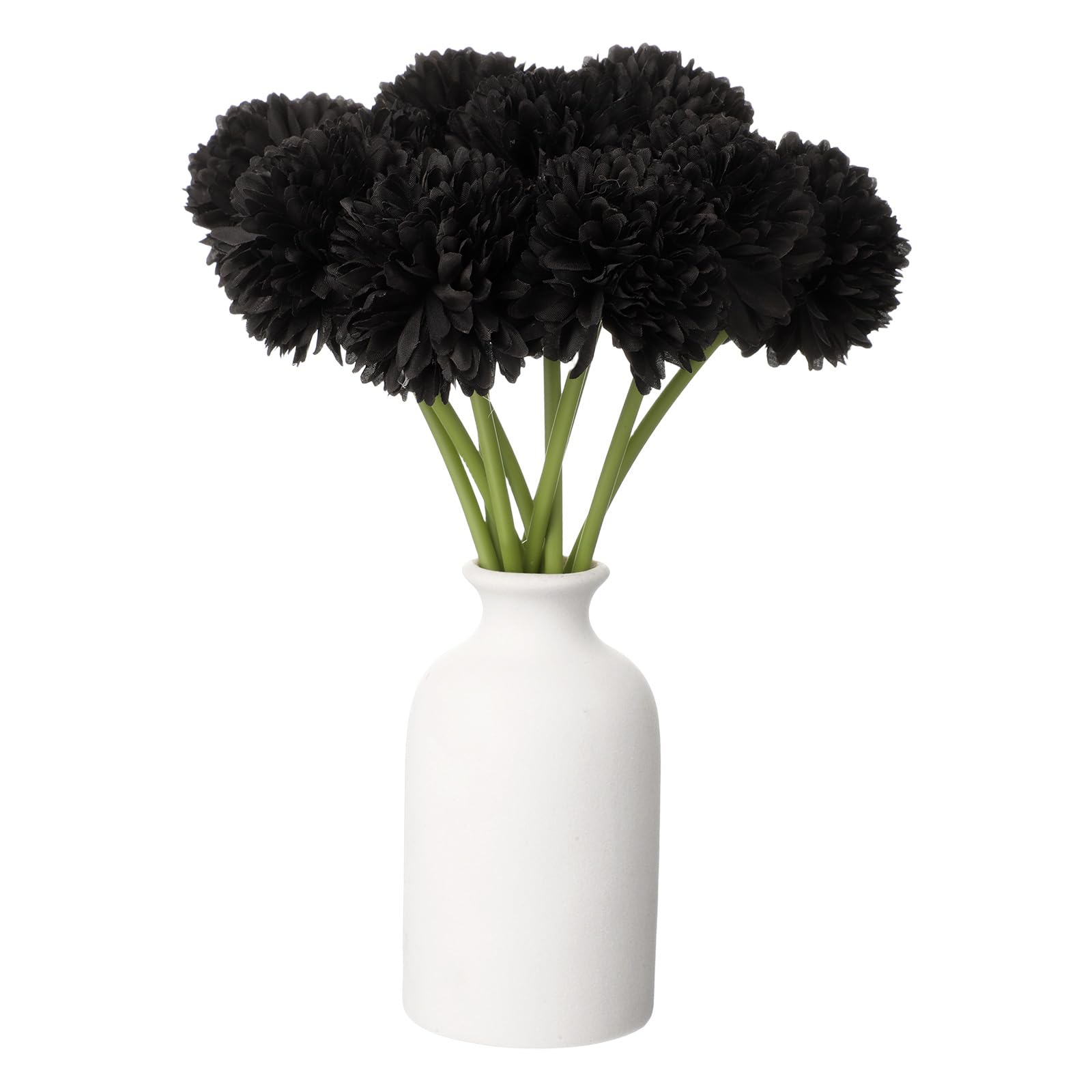 sourcing map 10pcs Artificial Chrysanthemum Ball Flowers Faux Chrysanthemum Flowers Bouquet Silk Fake Mum Flower for Home Garden Wedding Party Decoration, Black
