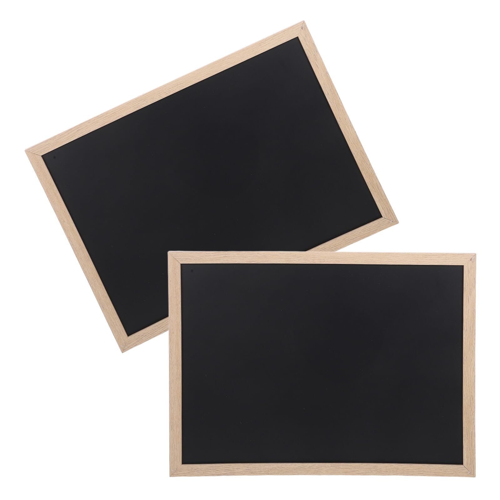 Lot de 2 Tableaux Noirs de Table 40x30 Cm en Bois Naturel, Double Face Réutilisable, Mini Tableau Noir de Bureau pour Menus, Buffets et Décorations Événementielles