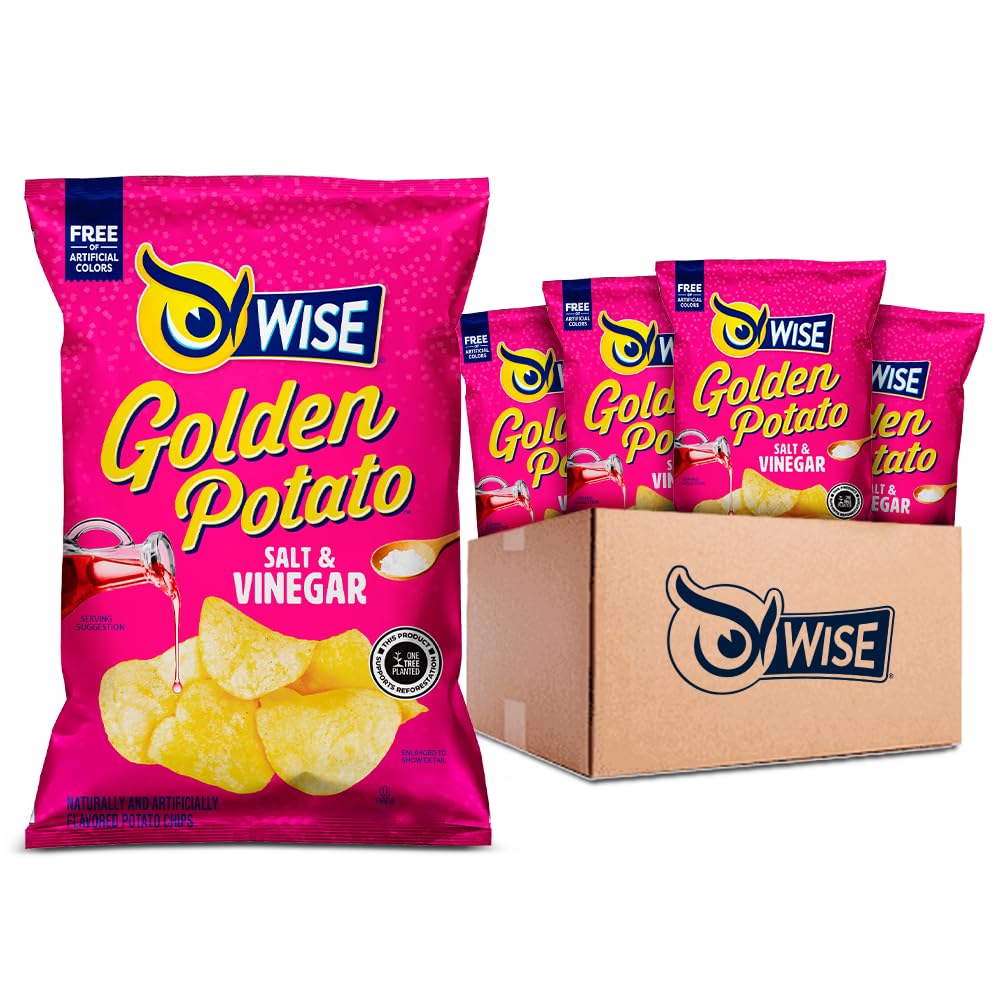 Wise Snacks Bulk Snack Chips for Fun and Tasty Snacking 7.5 Ounce (12 Count) Gluten Free, 0g Trans Fat, No Preservatives - Perfect for Large Gatherings (Salt & Vinegar)