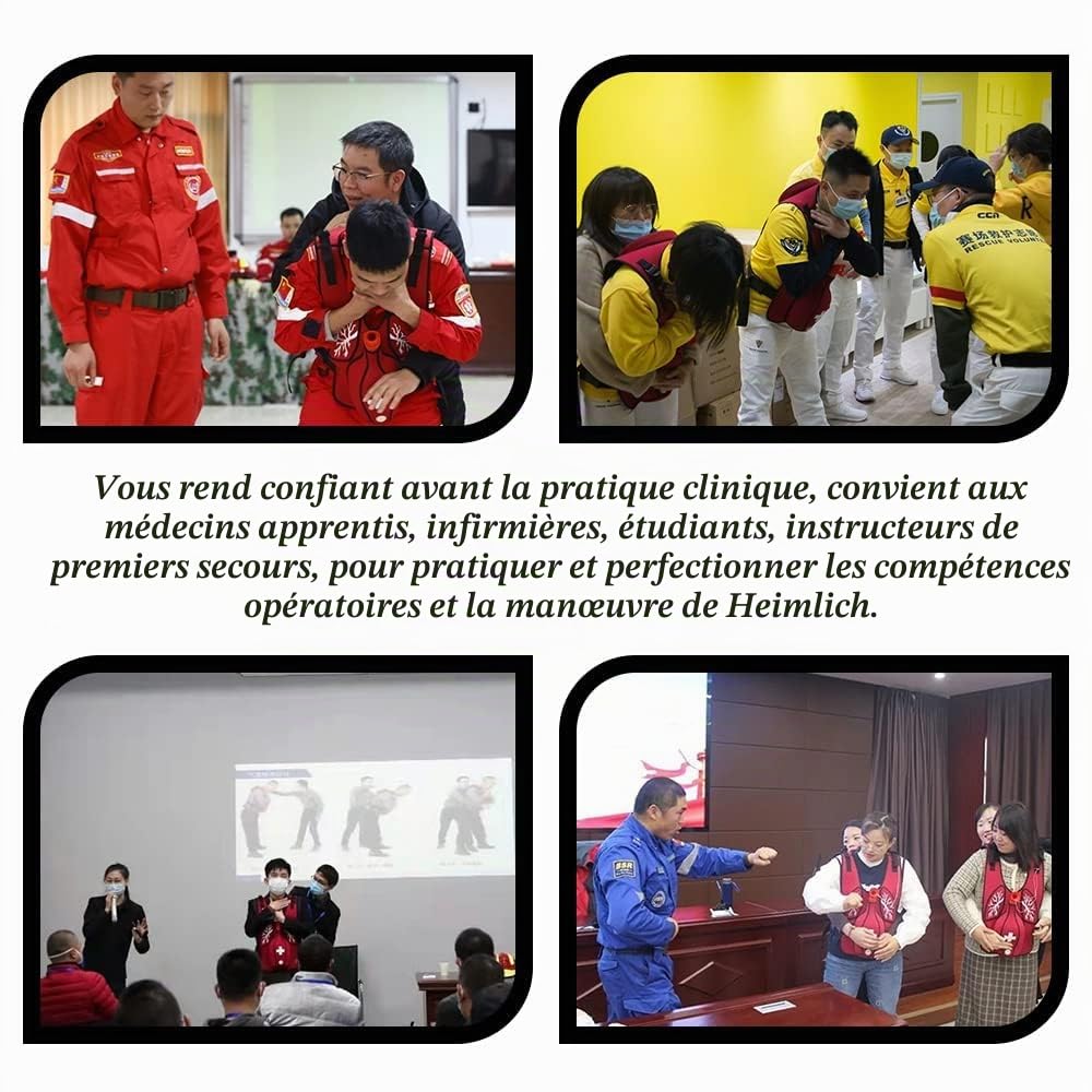 Gilet d'entraînement anti-étouffement pour les premiers secours Heimlik - Accessoire pédagogique pour infirmière, étudiant