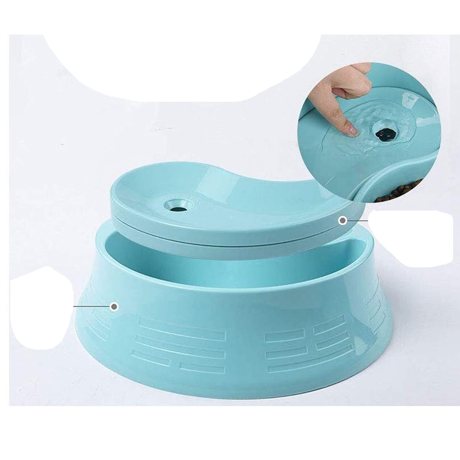 RTHGTFGW Comedero Perro Tazón de Perro de alimentación Lento de Gran Capacidad 2 in1 alimento Agua Mascota tazón for Beber prevención de la Boca mojada vómitos (Color : Blue)