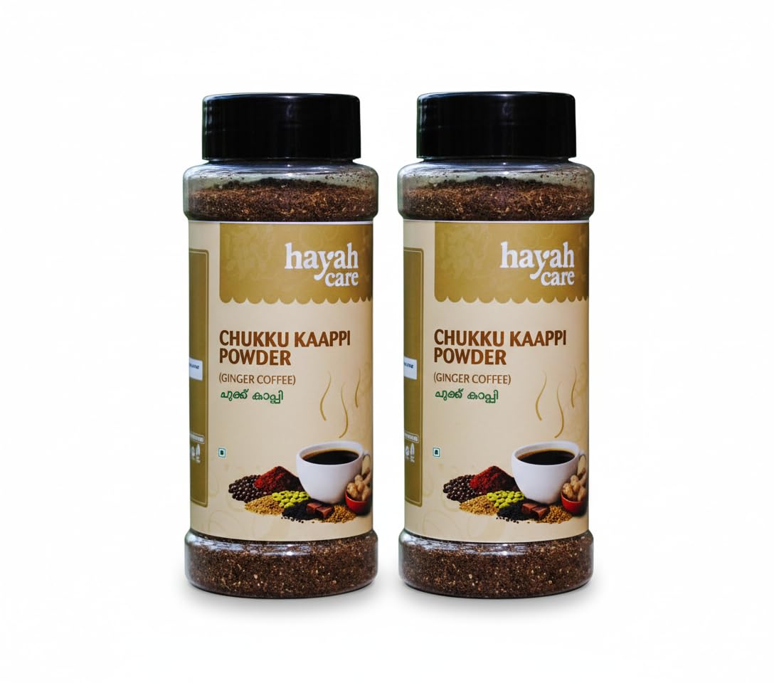 HayahCare Chukku Kappi Powder, Traditional Dry Ginger Pepper Coffee Mix, Soothes Throat, Boosts Immunity, No Preservatives or Sugar, Pure Herbal Warm Drink, 150g, Pack of 2-image-23