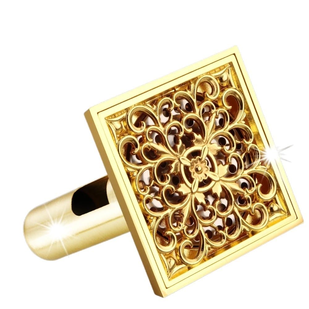 Piletta Doccia A Pavimento Lusso Golden Square 4 cm Scarico a pavimento for doccia da bagno a griglia for 10 *(JR4892 E)