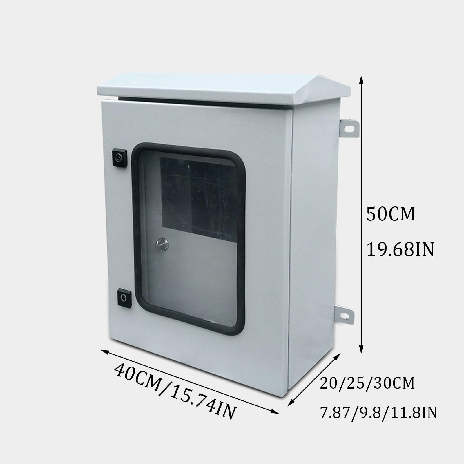 Caja de conexiones eléctricas de acero, caja de conexiones eléctricas grande de doble puerta con bisagras de placa de montaje, proyectos de pared resistentes para electrónica(50x40x25cm)
