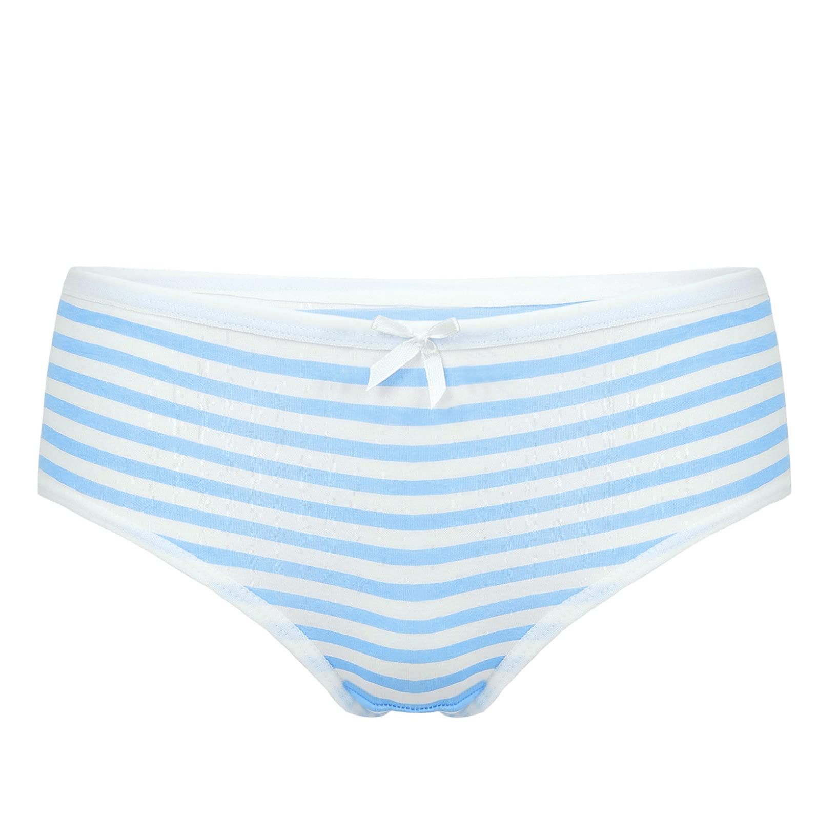 Oyolan Braga Algodón Mujer Braguita a Rayas Estilo Azul Marino Ropa Interior de Algodón Mujer Chica Bragas Medio Cintura Color Clazo Braguita de Bikini