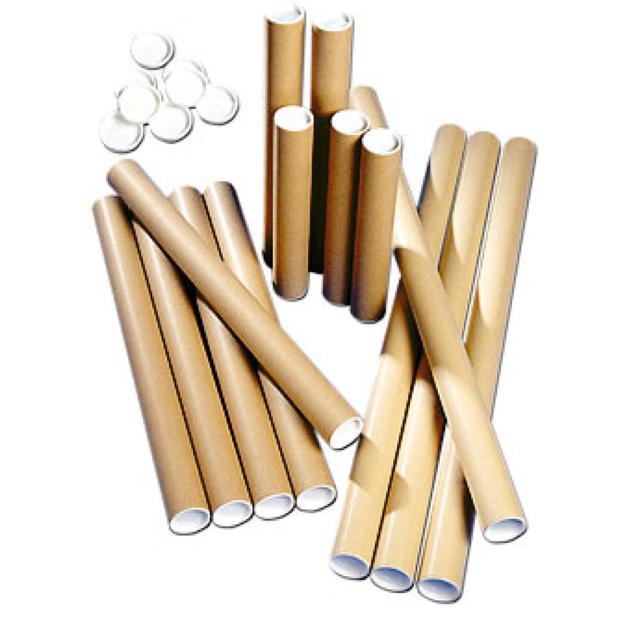 10 x (Size 50mm-A1) Cardboard Postal Tubes Strong Quality Mailing Shipping Dispatching Brown/Yellow