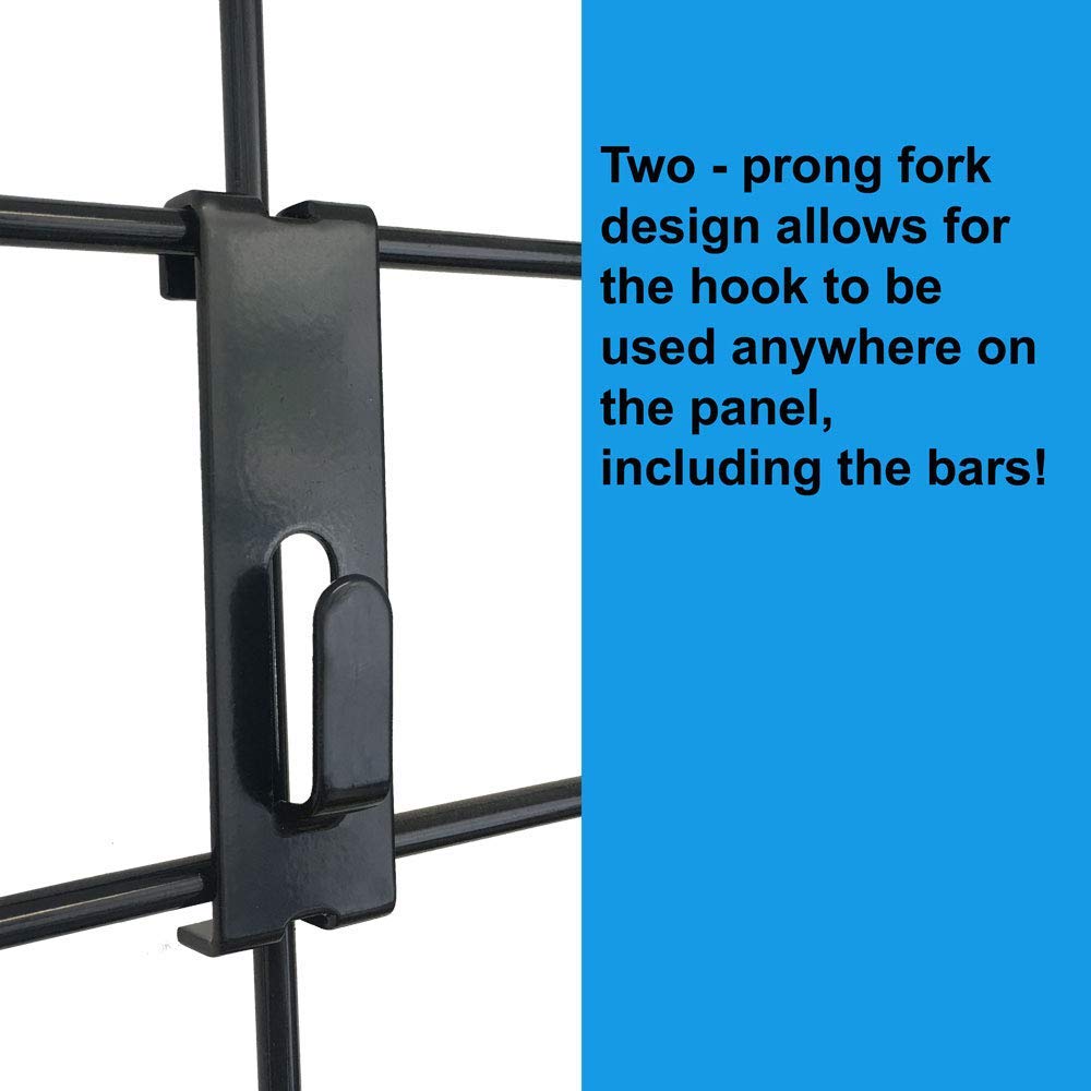 Gridwall Utility Hook For Grid Panel Display - Picture Notch - Box of 100 Pieces - Black