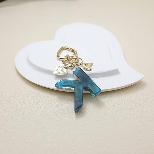 Miniatura 4 de Glow in the Dark Flower Alphabet Initial Letter Keychain, Resins Key Chains for Car Keys Bag Backpack Charm