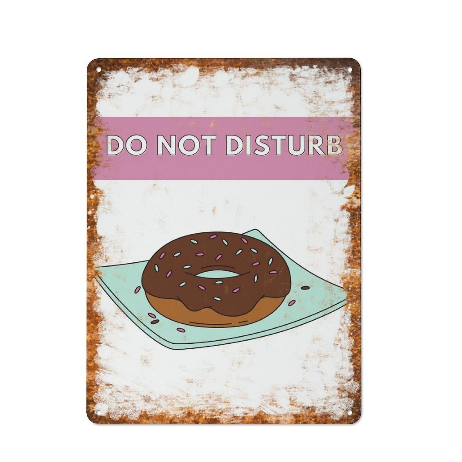 peiyeety Metal Tin Sign Donut With DoDisturb Quote Pattern Vintage Rustic Wall Art Kitchen Bathroom Bedroom Living Room Cafe Farmhouse Office Garage Home Bar Laundry Room Porch Patio 6x8 Inch