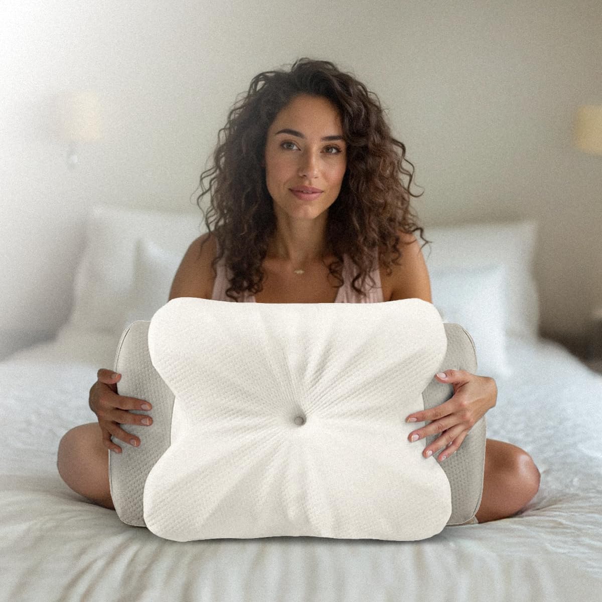 MKS Cuscino cervicale in memory foam, cuscino ergonomico per un sonno ottimale, cuscino di supporto per collo e spalle, favorisce una sana postura del sonno