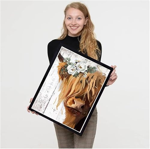 Tiwabb Cow Stamped Cross Stitch Kits,Cross Stitch Kits For Adults Beginners,Full Range Of Cross-Stitch Stamped Kits Needlecrafts For Home Wall Decor Cross Stitch Patterns 12X16Inch #TOP3