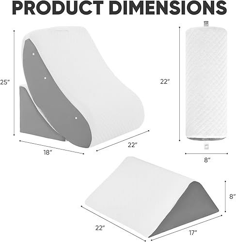 Miniatura 2 de Juego de 4 almohadas de cuña para después de la cirugía, cama ajustable para dormir, alivio del reflujo ácido, recuperación poscirugía, soporte de
