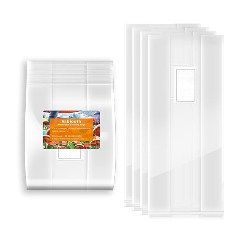Paquete de 25 bolsas de cultivo de hongos grandes, extragruesas, bolsas de crecimiento de 6 mil, 5.5 x 9.8 x 25.6 pulgadas, con filtro de 0.2