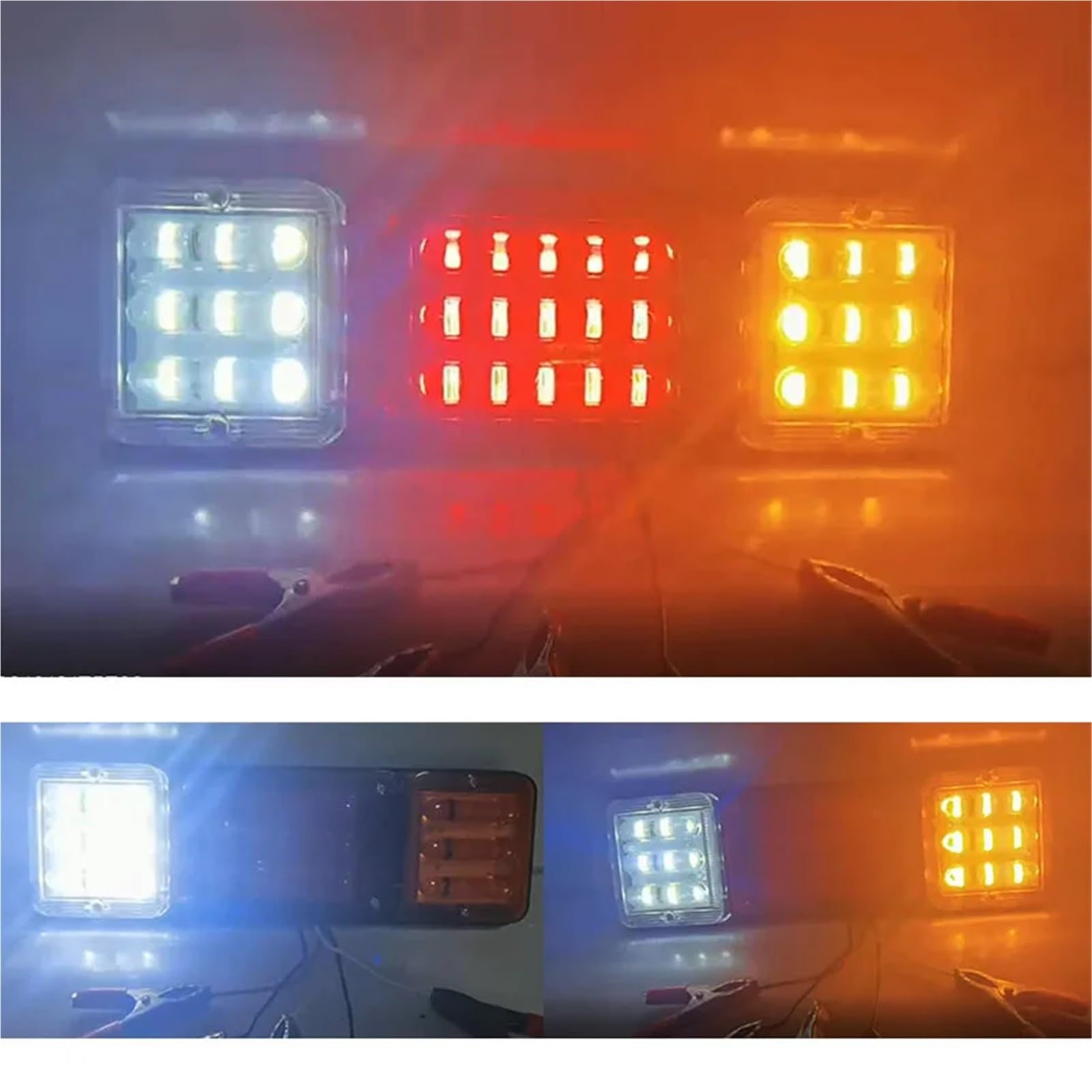 2X Przyczepa Ciężarówka Tylne Światła 12V 24V Kierunkowskaz Cofania Hamulec Lampa LED Łodzi Pojazdy Ciężarówka Tylne Światło(24V)