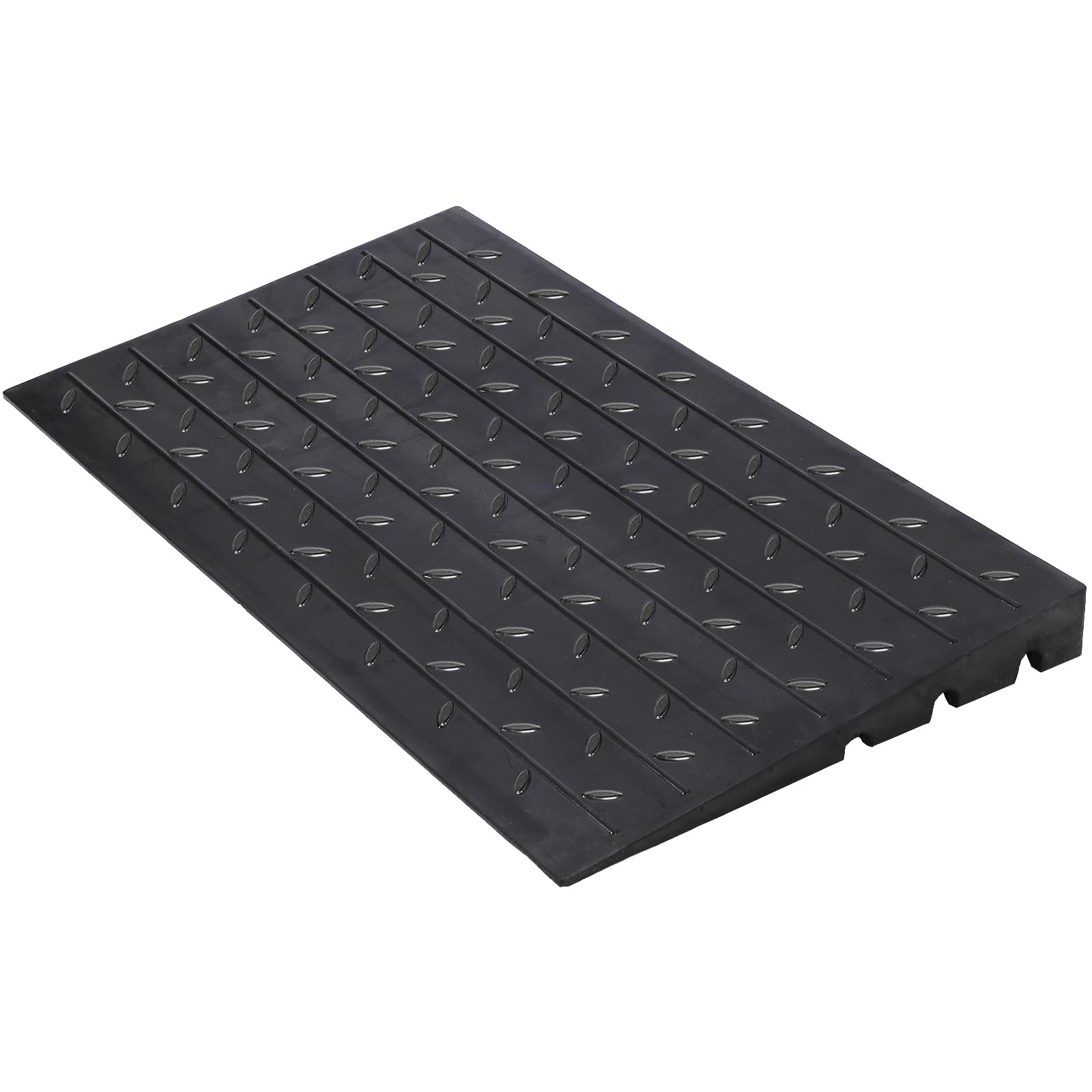 4" Rubber Threshold Ramp, Ramp for Wheelchair, Scooter, Doorway Ramp, Wheelchair Ramp Rubber, Driveway Curb Ramps, Handicap Ramps for Home Entry, Steps, Doorways, Curbs with 3 Channels Cord Cover