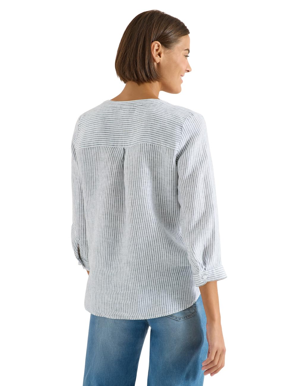 Cecil 3/4-Arm Bluse mit Split Neck aus Leinen