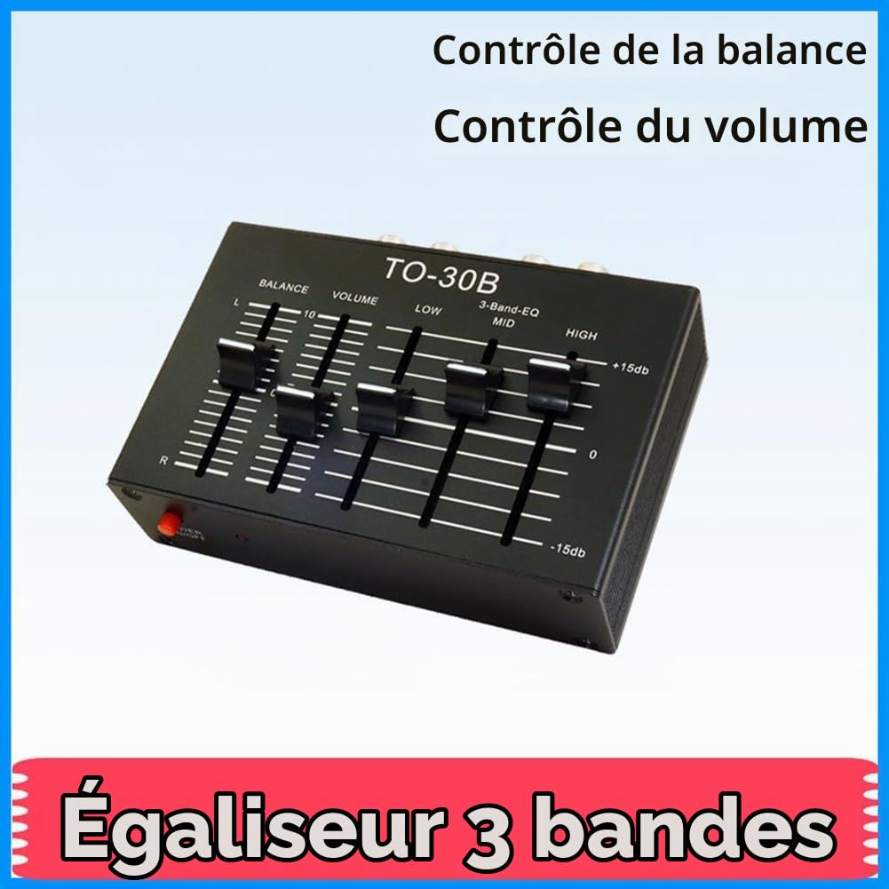To-30B DC5V Égaliseur Audio Stéréo Préamplificateur Équilibré à Trois Bandes Hautes, Moyennes et Basses Contrôle du Volume de L'Équilibre Audio