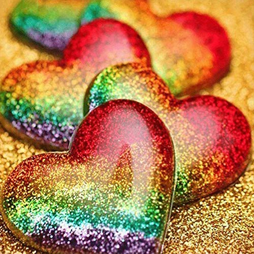CAMOYAI 5D DIY Diamond Painting Kits for Adults, Full Drill Round Crystal Rhinestone Valentine's Day Diamond Painting Craft Canvas Perfect for Home Wall Deco (Heart Diamond Painting 12x12inch)