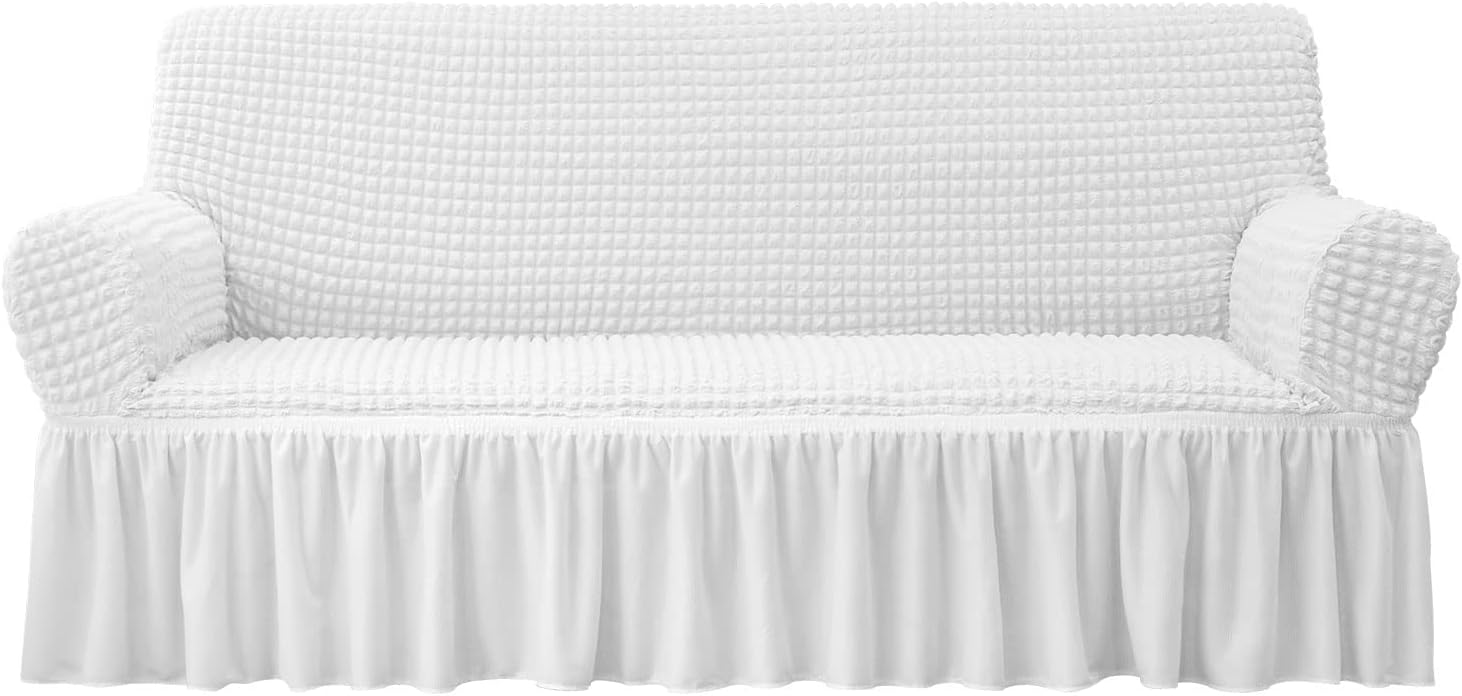 NICEEC Sofa Slipcover White Sofa Cover 1 Piece Easy Fitted