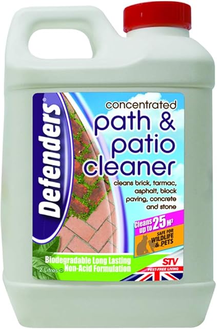 Defenders STV940 Concentrated Path and Patio Cleaner (Non-Acid Formulation, Cleans Paving in Garden Areas, Treats up to 25 sq m), 2 Litre, Multicolour