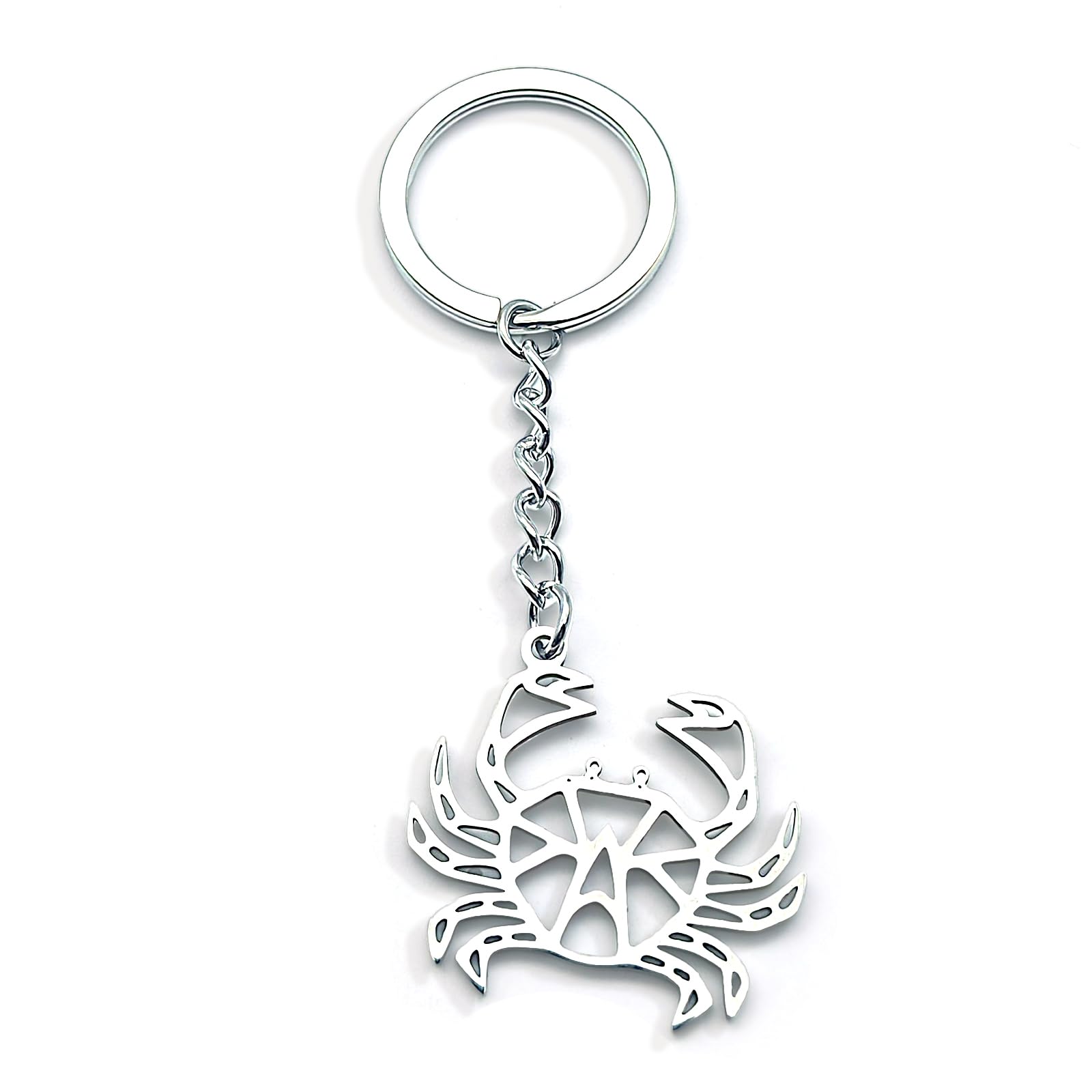 Zynara Edelstahl Krabben Schlüsselanhänger, Minimalistischer Glücksbringer für Männer und Frauen, Geschenk für Valentinstag, Geburtstag, Abschied