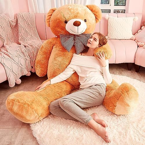 Image of 5 Feet Giant Teddy Bear - Soft, Brown Plush Hugging Stuffed Toy for Kids, Girls, Boys | Big Huggable Gift for Birthdays, Valentine's Day, Anniversaries, Special Occasions (5 Feet, Brown)