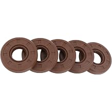 Universal Oil Seal TG4 Lip Seal Ring Rotary Shaft Seal 15x35x7mm High Pressure FKM Rubber Brown 5 Pcs